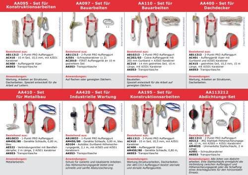 AA095 - Set für Konstruktionsarbeiten AA097 - Set ... - Capital Safety