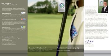 Faltblatt Anti-Doping im Golf - Golf.de