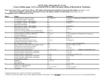 ECET 2310 - Electronics II (3-3-4) Course Outline (page 1 of 2 ...