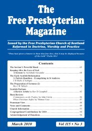 March - the Free Presbyterian church of Scotland