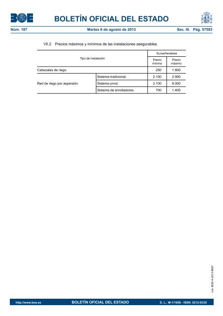 boletín oficial del estado - Besana Portal Agrario