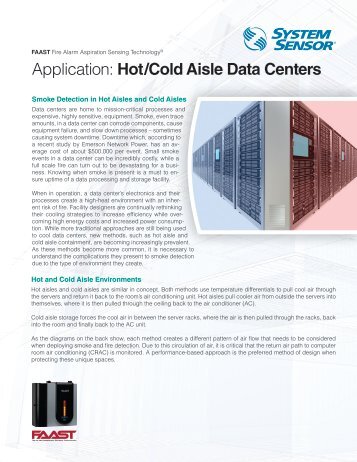Application: Hot/Cold Aisle Data Centers - System Sensor