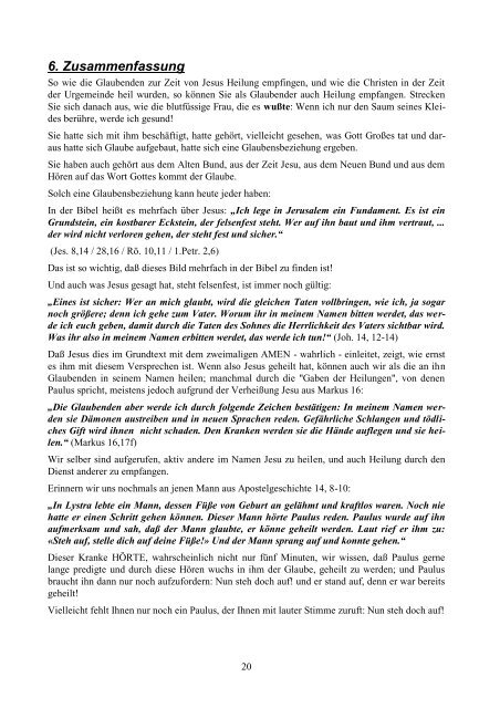 Eine Einführung und Bibeltexte zum Thema: Heilung - Trinitatis ...