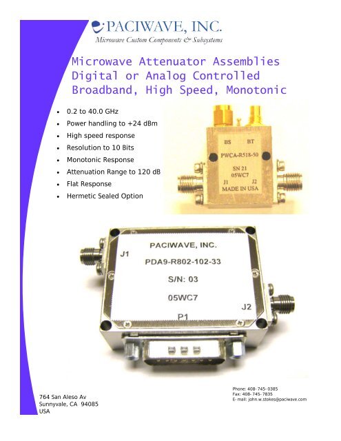 Microwave Attenuator Assemblies Digital or Analog ... - Paciwave