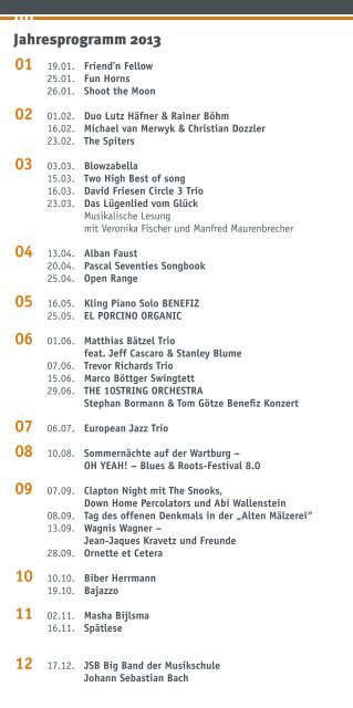Programm - Jazzclub Eisenach