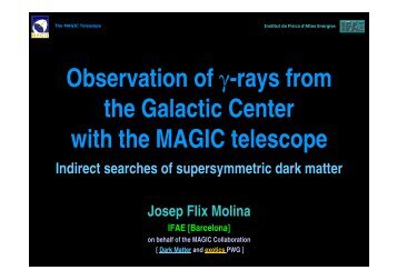 MAGIC observations of the GC region and its Dark Matter ...