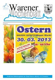 Amtliches Mitteilungsblatt der Stadt Waren (Müritz) mit Ortsteilen