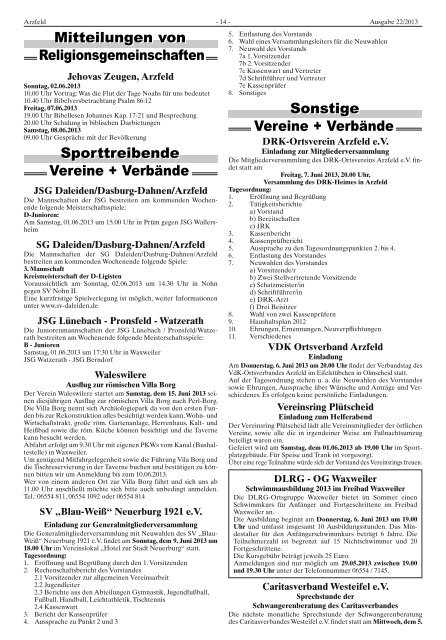 Ausgabe 22 - Verbandsgemeinde Arzfeld