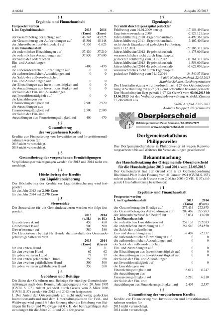 Ausgabe 22 - Verbandsgemeinde Arzfeld