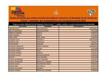 Descargue listado aquí - San Vicente de Chucurí
