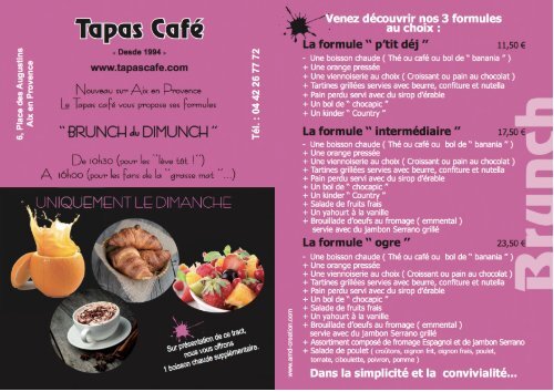 La carte - Tapas Café, Aix en provence