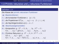 1.3 Primitiv rekursive und μ-rekursive Funktionen - Universität Kassel