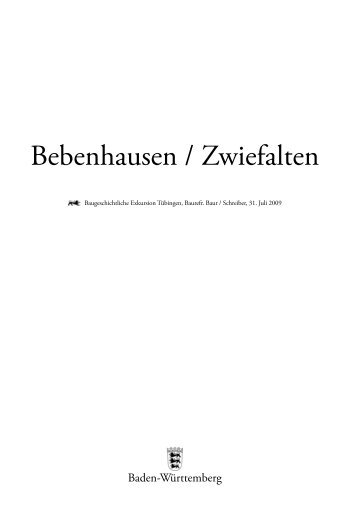 Bebenhausen / Zwiefalten