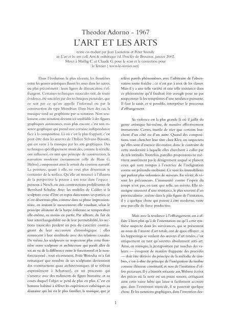 En pdf à télécharger - Le Terrier