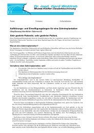 Aufklärungs- und Einwilligungsbogen für eine Zahnimplantation ...