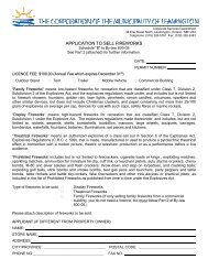 APPLICATION TO SELL FIREWORKS - Municipality of Leamington