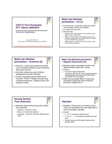 cs3113 02 Grammer dan Tingkat Bahasa - Jurnal Teori Komputasi