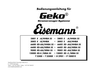 Stromerzeuger-Systeme - Eisemann PL