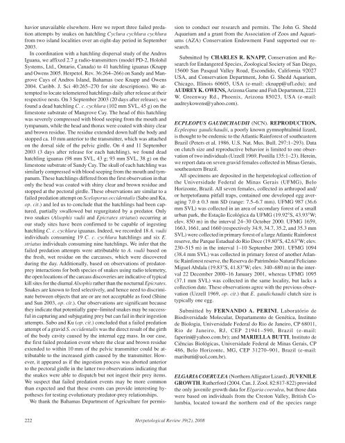 Herpetological Review Herpetological Review - Doczine
