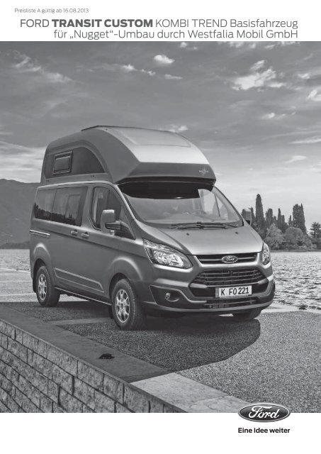 Download Preisliste Ford Transit Custum Kombi Trend Basisfahrzeug