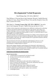 Developmental Verbal Dyspraxia - Dyspraxia Foundation