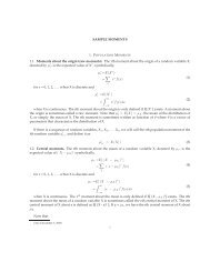 SAMPLE MOMENTS 1.1. Moments about the origin (raw moments ...