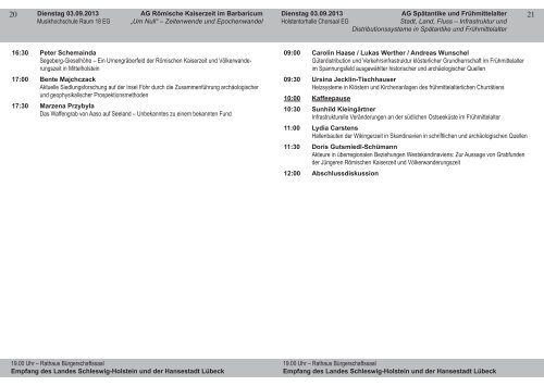 Programm - Nordwestdeutscher Verband für Altertumsforschung eV