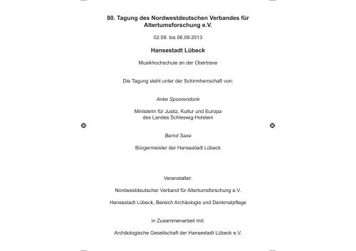 Programm - Nordwestdeutscher Verband für Altertumsforschung eV