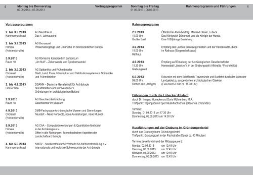 Programm - Nordwestdeutscher Verband für Altertumsforschung eV