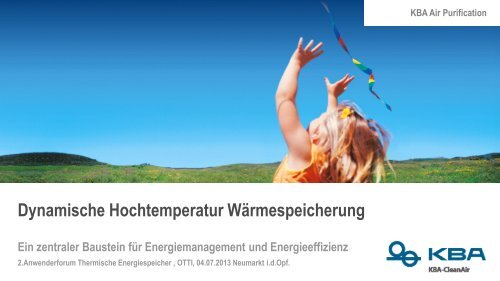 Dynamische Hochtemperatur Wärmespeicherung - KBA MetalPrint