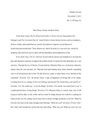 Short Story Essay 1