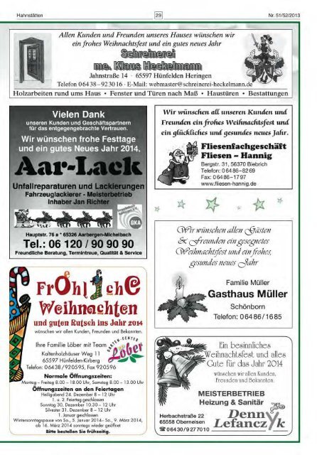 Mitteilungsblatt Nr. 51 vom 19.12.2013 - VG Hahnstätten