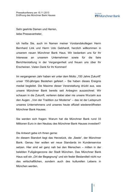 Eroffnung Munchner Bank Haus Am Frauenplatz