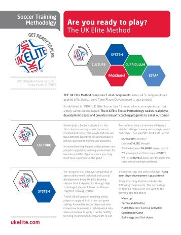 Are you ready to play? The UK Elite Method - UK Elite Soccer