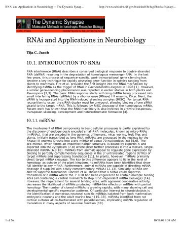 RNAi and Applications in Neurobiology -- The Dynamic ... - VBlab