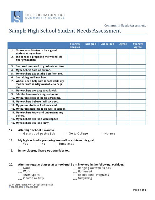 Sample High School Student Needs Assessment The Federation sample-high-school-student-needs-assessment-the-federation