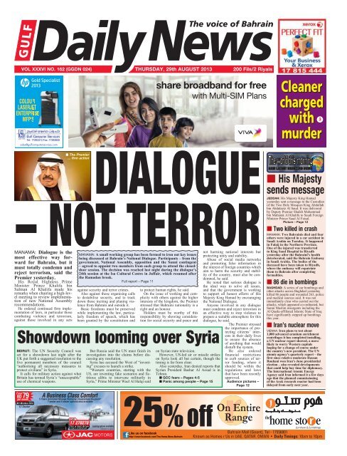 Showdown looming over Syria - Gulf Daily News