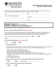 Prospective Employees Self Identification Form - Dalhousie University