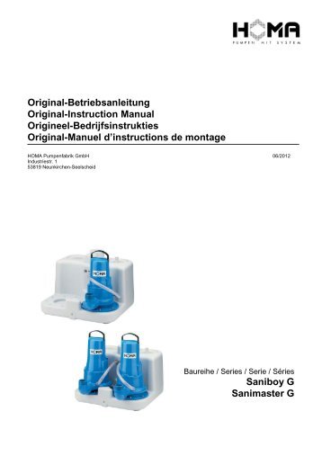 Homa Saniboy G 180-16 D Betriebsanleitung - Pumpen-Experte