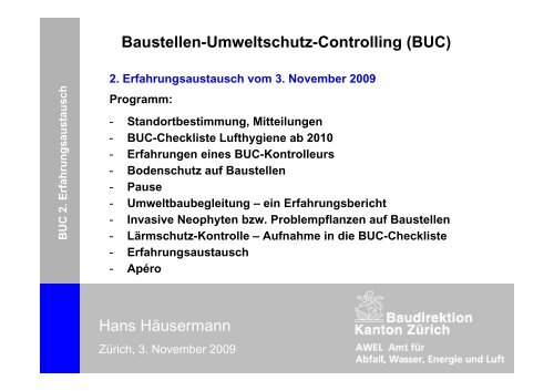 Hans Häusermann Baustellen-Umweltschutz ... - Kanton Zürich