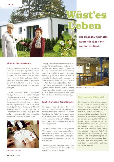 Ausgabe November 2006 - Wohnbaugenossenschaft Luckenwalde ...