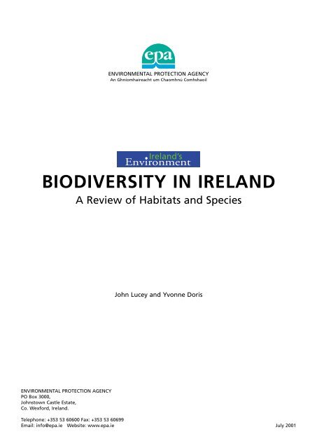 BIODIVERSITY IN IRELAND - EPA