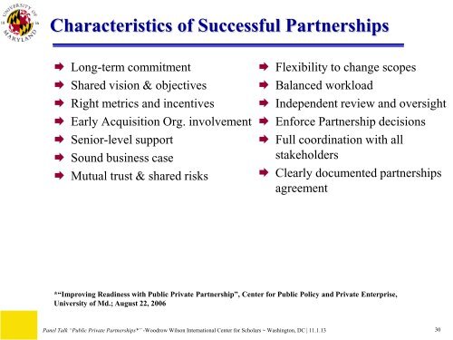 Public Private Partnerships * - Woodrow Wilson International Center ...