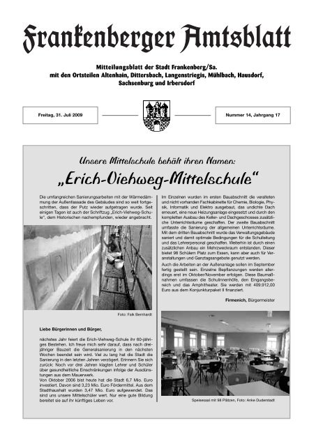 â€žErich-Viehweg-Mittelschuleâ€œ - Stadt Frankenberg