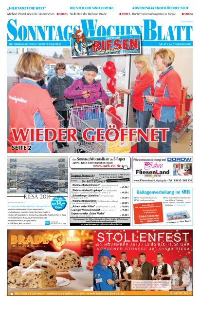 STOLLENFEST - beim SonntagsWochenBlatt