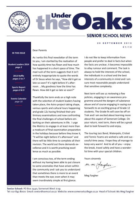 dear parents as i write this final newsletter of how to write a newsletter