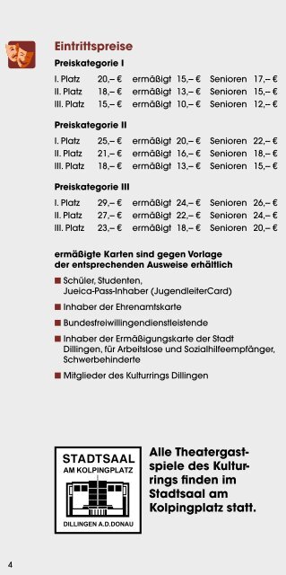 Kultur- und Eventkalender 2015/16