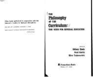 The Philosophy of the Curriculum-The Need for General ...