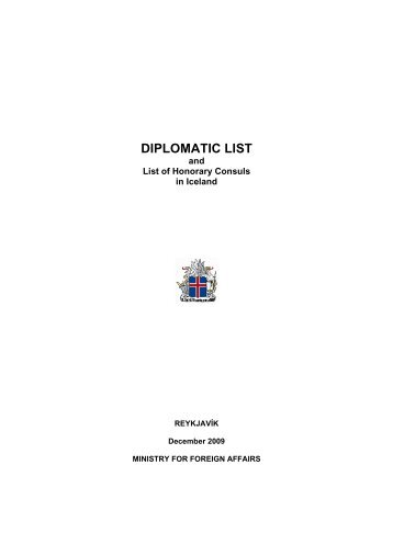 (December 2009) - DIPLOMATIC LIST - Ministry for Foreign Affairs