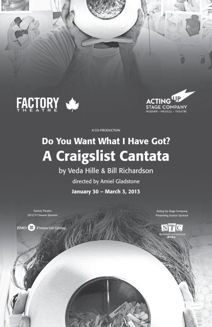 Do You Want What I Have Got? A Craigslist Cantata - Factory Theatre